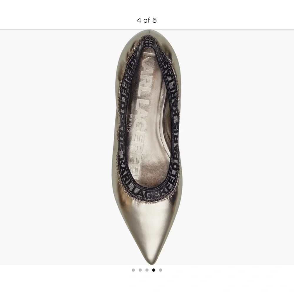 KARL LAGERFELD PARIS
Vinette Ballet Flat (Women) NWT SIZE 7 Silver/Pewter - Picture 4 of 5